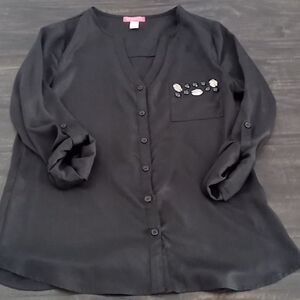 Black button-down dress shirt 